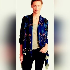 Sleeping On Snow Anthropologie Botanical Garden Open Front Cardigan Small Oz